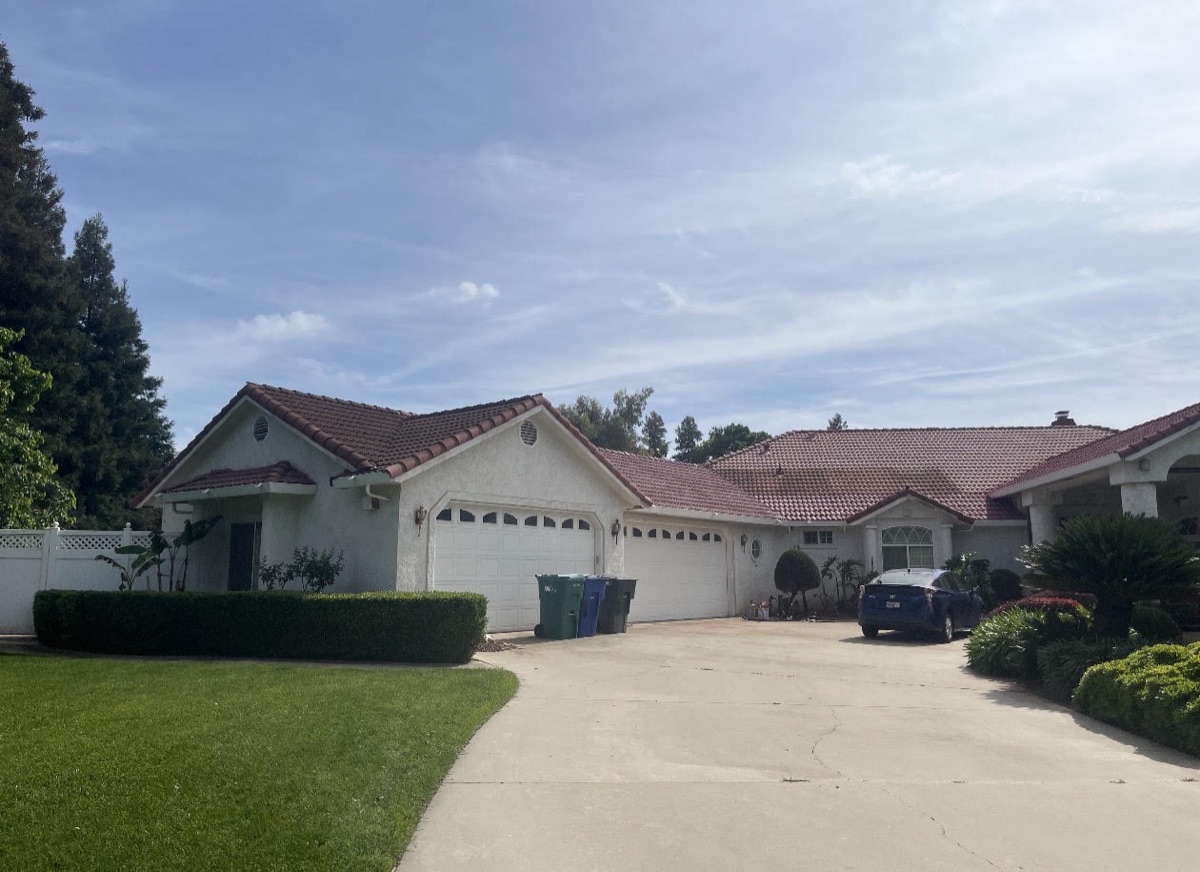 Tile roof before work, Merced, CA